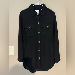 7 Diamonds Black Long Fleece-Flannel Shirt